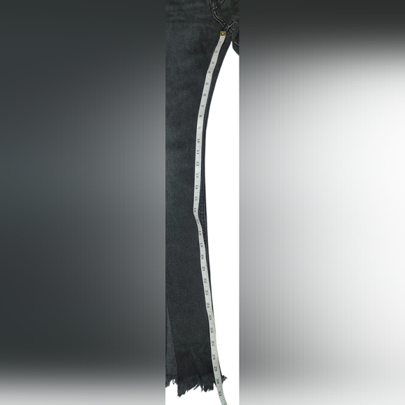 NWT EB Denim Straight Leg Split Hem Black Wash Jeans Size 27 - Picture 7 of 14